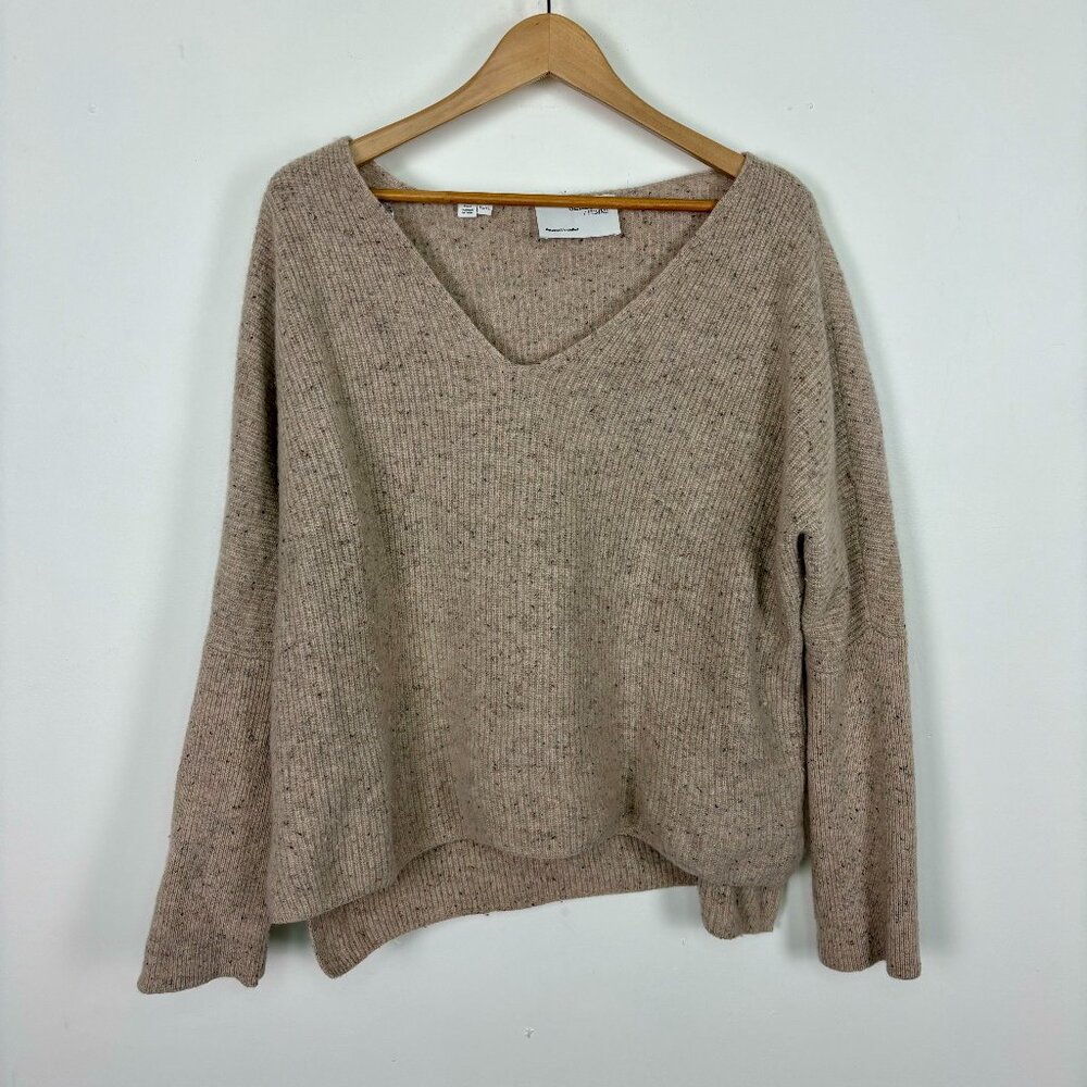 Selected femme V-Neck Ribbed Knit Sweater Long Sleeve Pullover  Womens Size XL